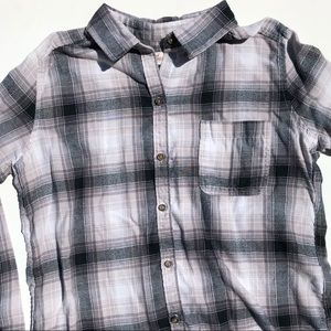 gray plaid flannel shirt